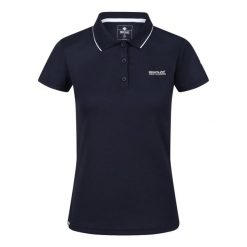 Koszulka turystyczna polo damska Maverick V. Niebieskie bluzki Regatta, s, bez wzorów, bez kołnierzyka, bez ramiączek. Za 84.30 zł.
