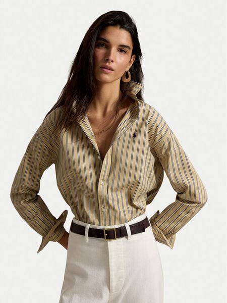 Polo Ralph Lauren Koszula 211910743511 Beżowy Regular Fit. Brązowe koszule Polo Ralph Lauren, xs, bez wzorów, z bawełny, bez kołnierzyka, bez ramiączek. Za 859.99 zł.