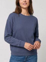 MOSS COPENHAGEN Bluza "Ima Q" w kolorze niebieskim rozmiar: S/M. Niebieskie bluzy Moss Copenhagen, m, bez wzorów, bez kaptura. Za 154.07 zł.