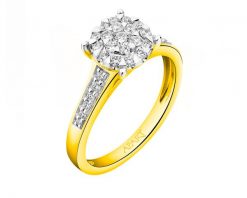 Pierścionek z żółtego złota z brylantami - 0,39 ct - próba 585. Żółte pierścionki Apart, z brylantem, złote. W wyprzedaży za 4,613.00 zł.