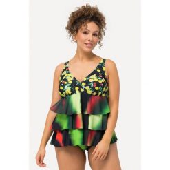 Damskie Tankini cytryny miękkie miseczki wydłużone boki z recyklingu. Czarne bielizna sportowa Ulla Popken, l, bez wzorów, z elastanu. Za 294.99 zł.