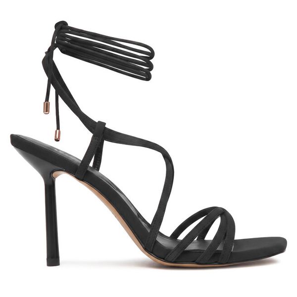 Sandały Aldo. Czarne sandały Aldo, bez wzorów, bez obcasa, na szpilce, bez zapięcia. Za 399.99 zł.
