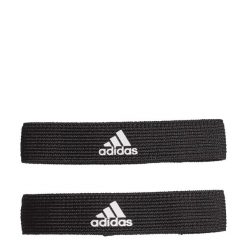 Taśmy podtrzymujące getry. Czarne legginsy sportowe Adidas, s, bez wzorów, z materiału, do piłki nożnej. Za 34.95 zł.