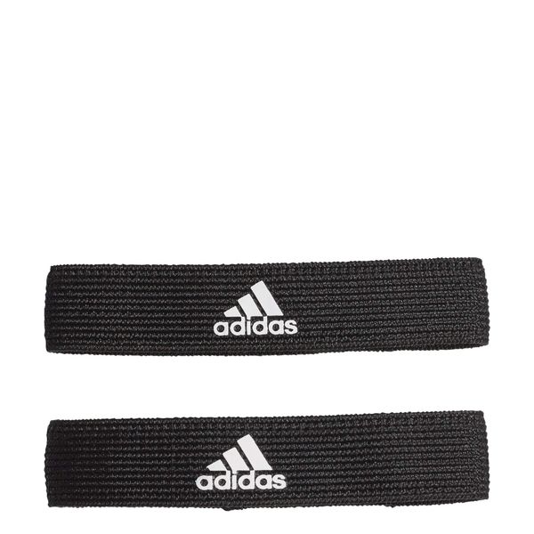 Taśmy podtrzymujące getry. Czarne legginsy sportowe Adidas, s, bez wzorów, z materiału, do piłki nożnej. Za 34.95 zł.