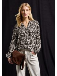 Cecil Bluzka w kolorze brązowo-białym rozmiar: 40. Białe bluzki Cecil, bez wzorów, z wiskozy, bez kołnierzyka, bez ramiączek. Za 104.89 zł.