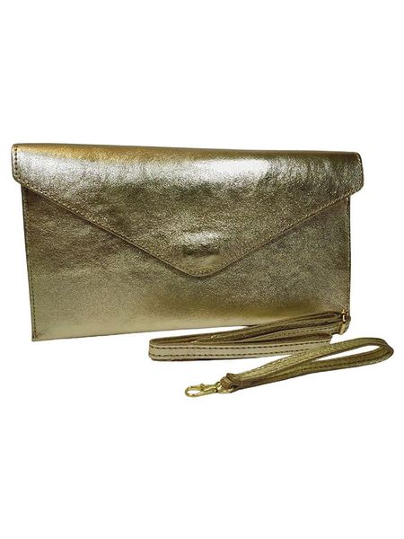 ORE10 Skórzana torebka "Moiso" w kolorze złotym - 31 x 16 x 0,8 cm rozmiar: onesize. Żółte torby na ramię ORE10, bez wzorów, z materiału, na ramię, bez dodatków. Za 152.98 zł.