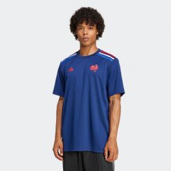 Koszulka do rugby na rozgrzewkę ADIDAS Francuska Reprezentacja Rugby 24/25. Bluzki Adidas, xl, bez wzorów, sportowe, bez kołnierzyka, bez ramiączek. Za 199.99 zł.