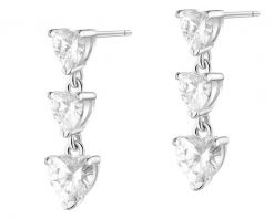 Kolczyki srebrne z cyrkoniami - serca. Szare kolczyki Apart, z cyrkonią, srebrne. Za 169.00 zł.