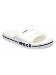 Crocs Klapki "Bayaband" w kolorze białym rozmiar: 42/43. Białe klapki Crocs, bez wzorów, z otwartym noskiem, bez obcasa. Za 96.95 zł.