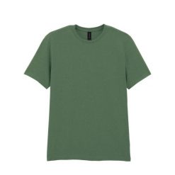 Bawełniana Koszulka Unisex Dla Dorosłych W Miękkim Stylu. Zielone bluzki GILDAN, xl, bez wzorów, z bawełny, sportowe, bez kołnierzyka, bez ramiączek. Za 48.99 zł.