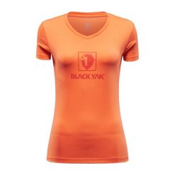 Koszulka turystyczna damska Blackyak SENEPOL LOGO z krótkim rękawem. Brązowe bluzki BLACK YAK, s, bez wzorów, casualowe, bez kołnierzyka, bez ramiączek. Za 99.99 zł.