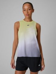 4F Top do biegania szybkoschnący damski - multikolor XS. Żółte topy 4f, s, bez wzorów, bez kołnierzyka, bez ramiączek. Za 119.99 zł.