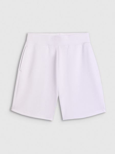 4F Spodenki kibica damskie - białe XS. Białe szorty 4f, bez wzorów, z dresówki. Za 129.99 zł.