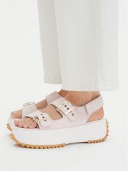 Converse Sandały A20648C Różowy jasny. Czerwone sandały Converse, bez wzorów, z materiału, bez obcasa, na płaskiej podeszwie, bez zapięcia. Za 339.99 zł.
