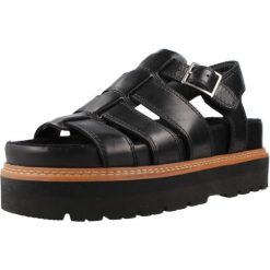 Sandały CLARKS ORIANNA TWIST Czarny. Czarne sandały Clarks, bez wzorów, ze skóry, bez obcasa, bez zapięcia. Za 432.99 zł.
