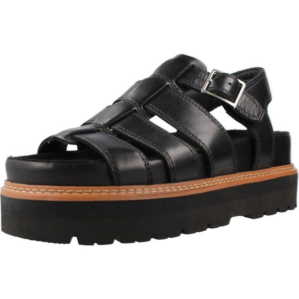 Sandały CLARKS ORIANNA TWIST Czarny. Czarne sandały Clarks, bez wzorów, ze skóry, bez obcasa, bez zapięcia. Za 279.99 zł.