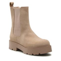 Sztyblety Jenny Fairy. Brązowe botki Jenny Fairy, bez wzorów, bez obcasa, na płaskiej podeszwie, bez zapięcia. Za 129.99 zł.