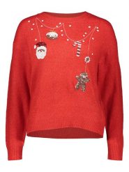 JDY Sweter w kolorze czerwonym rozmiar: M. Czerwone swetry JDY, m, bez wzorów, bez ramiączek. Za 86.99 zł.