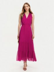Haveone Sukienka letnia AFF-N005 Różowy Loose Fit. Czerwone sukienki Haveone, na lato, l, bez wzorów, z jedwabiu, bez kołnierzyka, bez ramiączek. Za 459.99 zł.