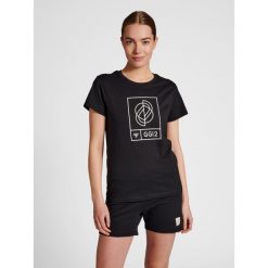 Koszulka do piłki ręcznej damska Hummel S/S. Czarne bluzki Hummel, s, bez wzorów, sportowe, bez kołnierzyka, bez ramiączek. Za 149.00 zł.