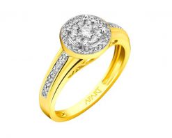 Pierścionek z żółtego złota z diamentami - 0,25 ct - próba 585. Żółte pierścionki Apart, z diamentem, złote. Za 4,490.00 zł.