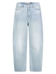 Sublevel Dżinsy - Barrel fit - w kolorze błękitnym rozmiar: XS. Niebieskie jeansy Sublevel, xs, z aplikacjami. Za 149.95 zł.
