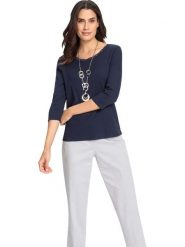 WITT WEIDEN Koszulka w kolorze granatowym rozmiar: 42. Niebieskie bluzki WITT WEIDEN, bez wzorów, z koronki, bez kołnierzyka, bez ramiączek. Za 43.99 zł.