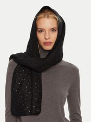 Guess Szalik AW5214 POL03 Czarny. Czarne rękawiczki Guess, z aplikacjami, z materiału. Za 169.99 zł.