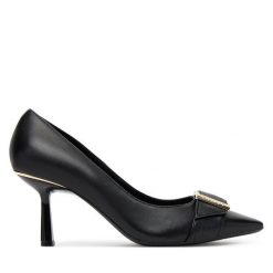 Szpilki DKNY. Czarne szpilki DKNY, bez wzorów, bez obcasa, na szpilce, bez zapięcia. Za 709.99 zł.