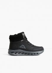 Botki sznurowane Kappa. Czarne botki bonprix, bez wzorów, bez obcasa, bez zapięcia. Za 269.99 zł.