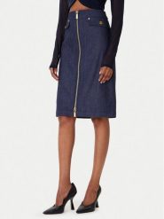 Marciano Guess Spódnica jeansowa 5YPD40 7457A Granatowy Slim Fit. Niebieskie spódnice Marciano Guess, z aplikacjami, z bawełny. Za 659.99 zł.