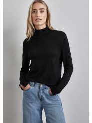 Street One Sweter w kolorze czarnym rozmiar: 36. Czarne golfy Street One, bez wzorów, ze splotem, bez ramiączek. Za 70.41 zł.