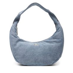 Torebka Calvin Klein. Niebieskie torebki klasyczne Calvin Klein, bez wzorów, z denimu, bez dodatków. Za 439.99 zł.