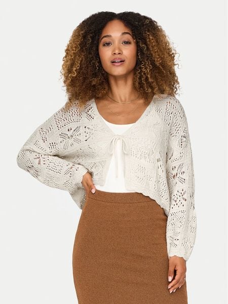 ONLY Kardigan Beach 15257604 Biały Regular Fit. Białe kardigany Only, s, bez wzorów, z syntetyku. Za 118.99 zł.