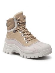 Tommy Hilfiger Botki Warmilined Outdoor Boot FW0FW05973 Beżowy. Brązowe botki TOMMY HILFIGER, bez wzorów, z tworzywa sztucznego, bez obcasa, na płaskiej podeszwie, bez zapięcia. Za 699.99 zł.