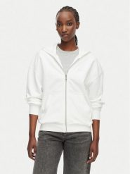 Calvin Klein Bluza LV044G215G Biały Relaxed Fit. Białe bluzy Calvin Klein, xl, bez wzorów, z bawełny, bez kaptura. Za 449.99 zł.