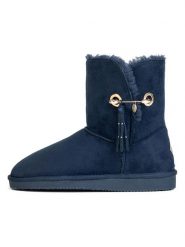 ISLAND BOOT Kozaki zimowe "Whale" w kolorze granatowym rozmiar: 38. Niebieskie kozaki Island Boot, na zimę, z materiału, bez obcasa, bez zapięcia. Za 165.99 zł.