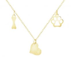 Złoty naszyjnik - łapka, serce, kość. Żółte naszyjniki Apart, złote. Za 739.00 zł.