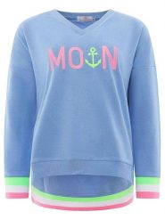 Zwillingsherz Bluza "MoinZH" w kolorze różowo-niebieskim rozmiar: XL. Niebieskie bluzy Zwillingsherz, xl, bez wzorów, bez kaptura. Za 184.46 zł.