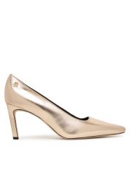 Tommy Hilfiger Szpilki Logo Metallic Pump Slanted Hl FW0FW08994 Złoty. Żółte szpilki TOMMY HILFIGER, bez wzorów, ze skóry, bez obcasa, na szpilce, bez zapięcia. Za 649.99 zł.