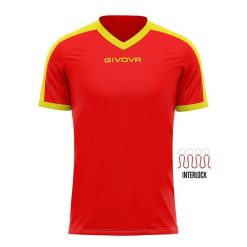 Koszulka piłkarska dla dorosłych Givova Revolution Interlock. Czerwone bluzki Givova, bez wzorów, sportowe, bez kołnierzyka, bez ramiączek. Za 122.99 zł.