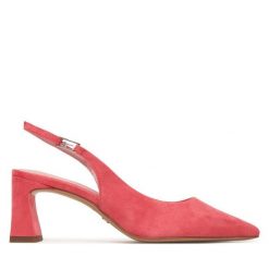 Sandały Tamaris. Czerwone sandały Tamaris, bez wzorów, bez obcasa, na słupku, bez zapięcia. Za 369.99 zł.