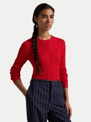 Polo Ralph Lauren Sweter 211891640026 Czerwony Slim Fit. Czerwone swetry Polo Ralph Lauren, s, bez wzorów, z bawełny, bez ramiączek. Za 489.99 zł.