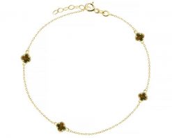 Złota bransoletka z opalami - koniczyny. Żółte bransoletki Apart, z opalem, złote. Za 899.00 zł.