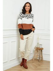 L'armoire de Suzette Sweter w kolorze czarno-karmelowym rozmiar: 34/36. Czarne swetry L'armoire de Suzette, l, bez wzorów, ze splotem, bez ramiączek. Za 73.99 zł.