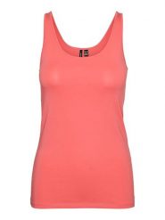 Vero Moda Top w kolorze koralowym rozmiar: S. Czerwone topy Vero Moda, s, bez wzorów, bez kołnierzyka, bez ramiączek. Za 46.45 zł.