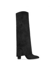 DeeZee Kozaki HY316-2 Czarny. Czarne kozaki DeeZee, z materiału, bez obcasa, na słupku, bez zapięcia. Za 249.99 zł.