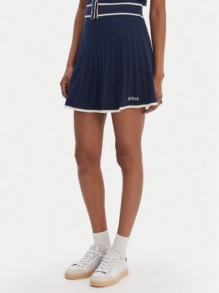 Guess Spódnica mini V6RD07 Z4652 Granatowy Regular Fit. Niebieskie spódnice Guess, m, z aplikacjami, z wiskozy, mini. Za 329.99 zł.