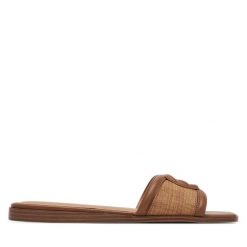 Klapki Aldo. Brązowe klapki Aldo, bez wzorów, bez obcasa. Za 219.99 zł.