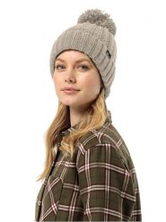 Jack Wolfskin Czapka "Highloft" w kolorze beżowym rozmiar: M. Brązowe czapki Jack Wolfskin, bez wzorów, ze splotem. Za 136.45 zł.